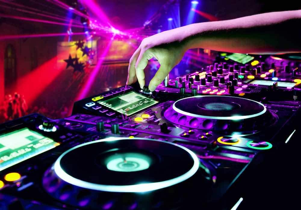 Close-Up of DJ equipment in a nightclub